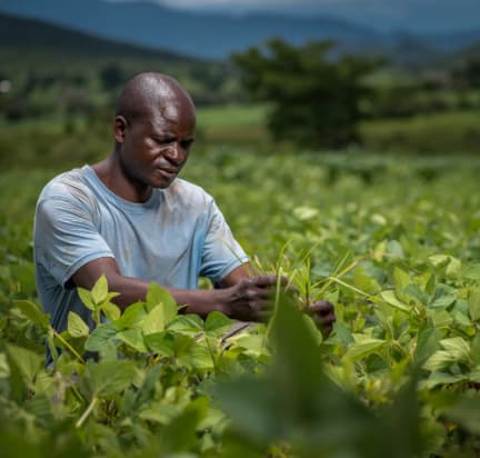 Farmers working in a field